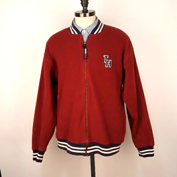 Tommy Hilfiger Other - TOMMY HILFIGER Dark Red Fleece Sz L Jacket VTG